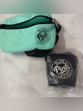PINK Victoria’s Secret Packable Belt Bag + Can Koozie Set NWT